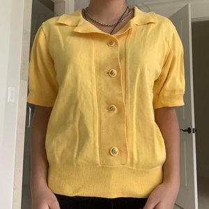 90s vintage yellow collar shirt